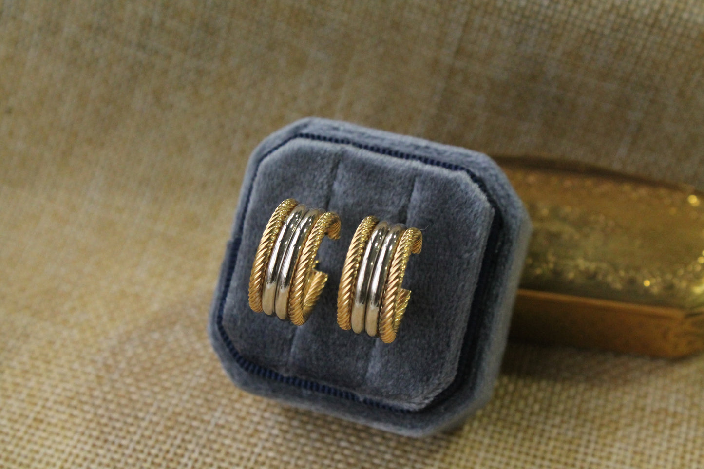 Aros oro bicolor