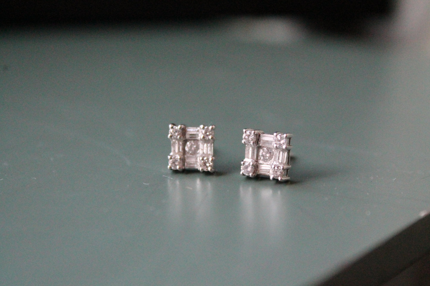 Aros oro blanco y diamantes