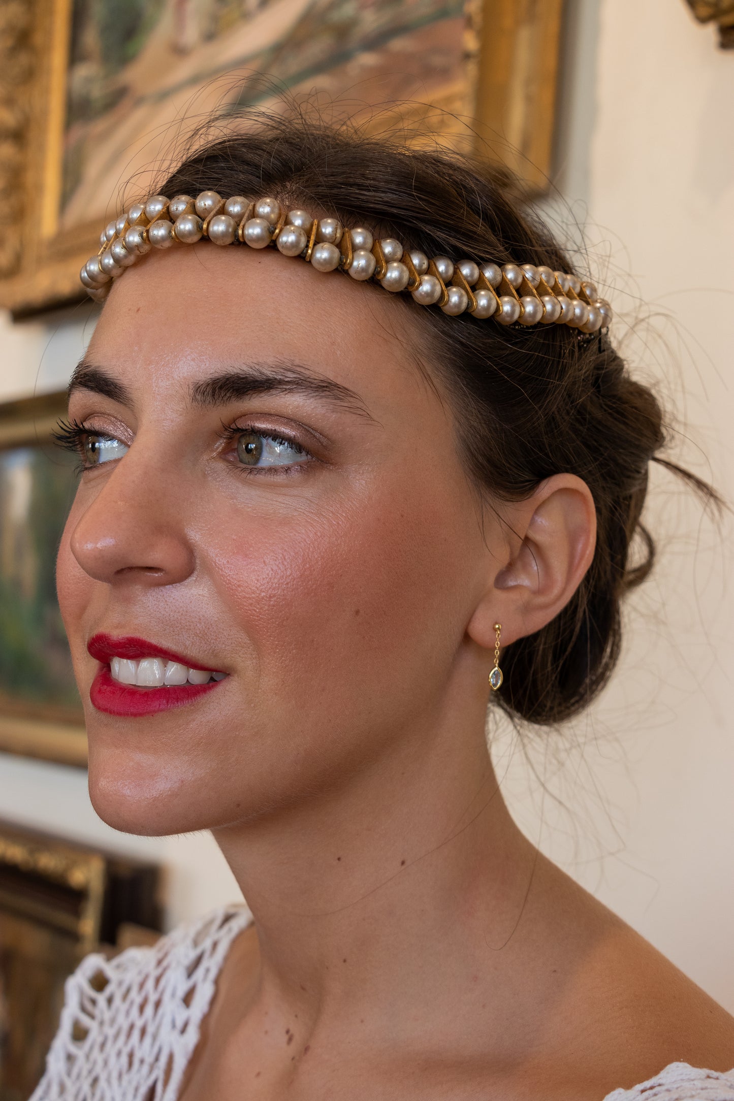 Aros marquesa, plata 925, enchapado en oro y zirconitas