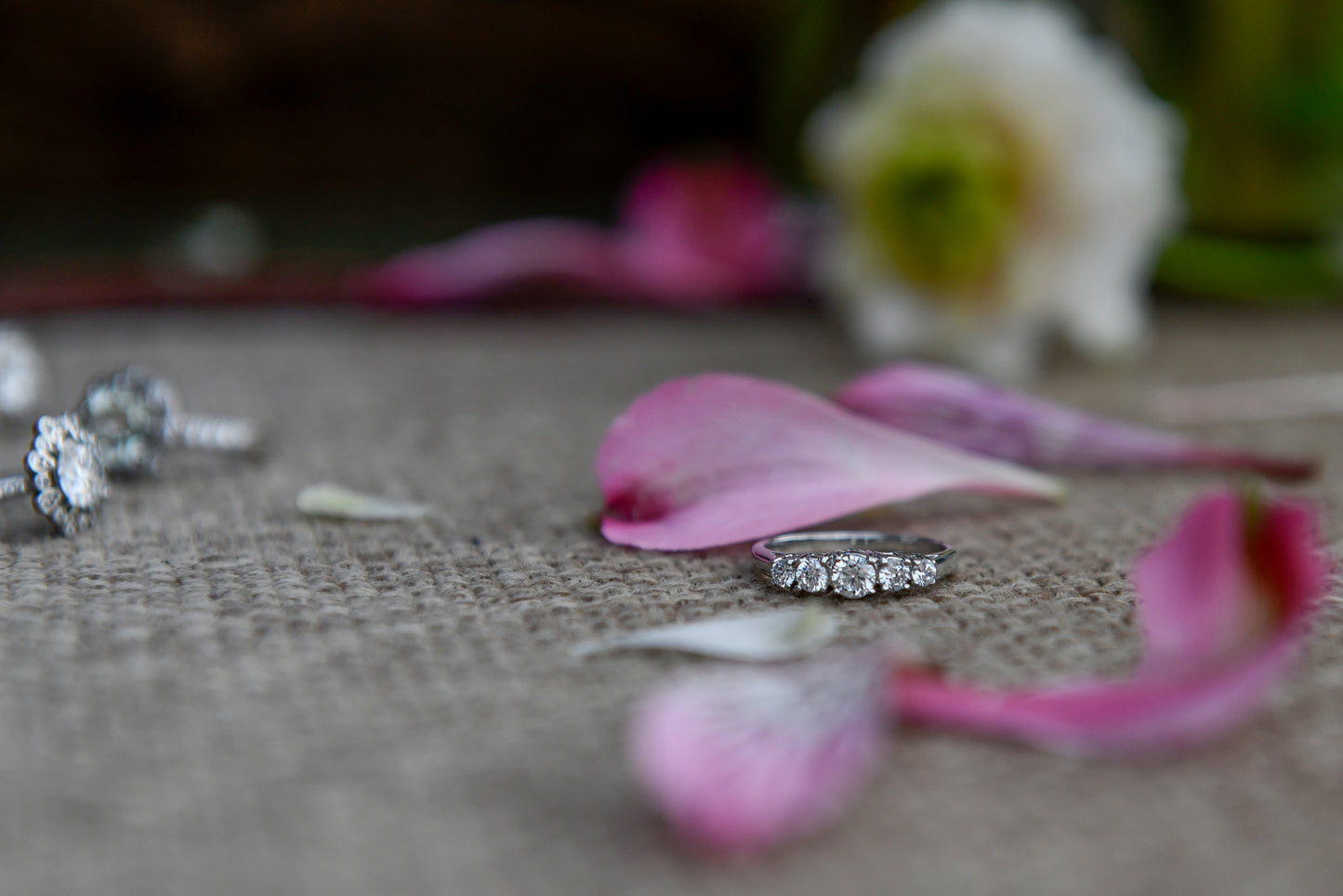 Anillo modelo quintillo a pedido, hecho a mano de platino y brillantes.