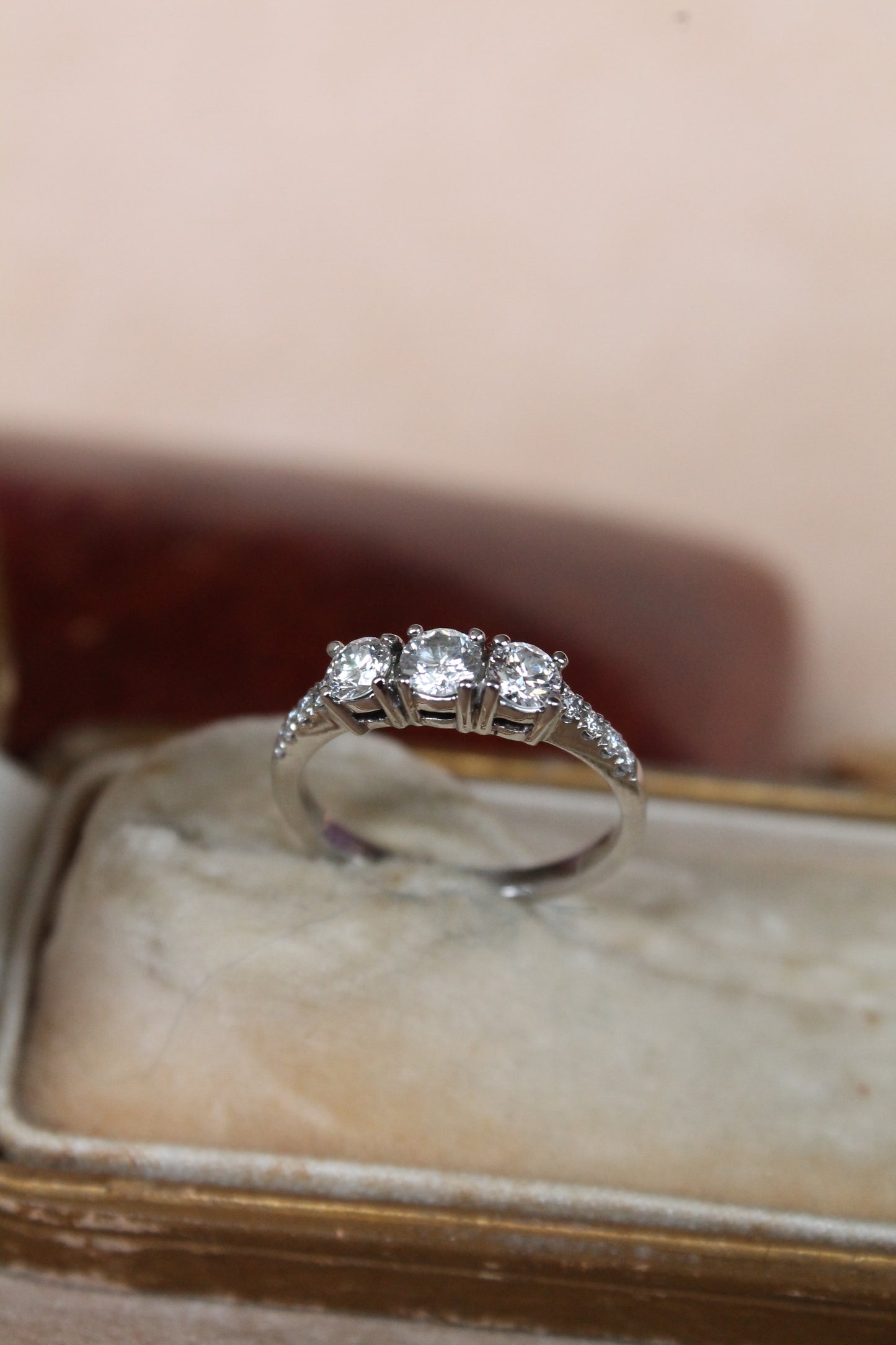 Anillo modelo tricillo a pedido, hecho a mano de platino y brillantes.