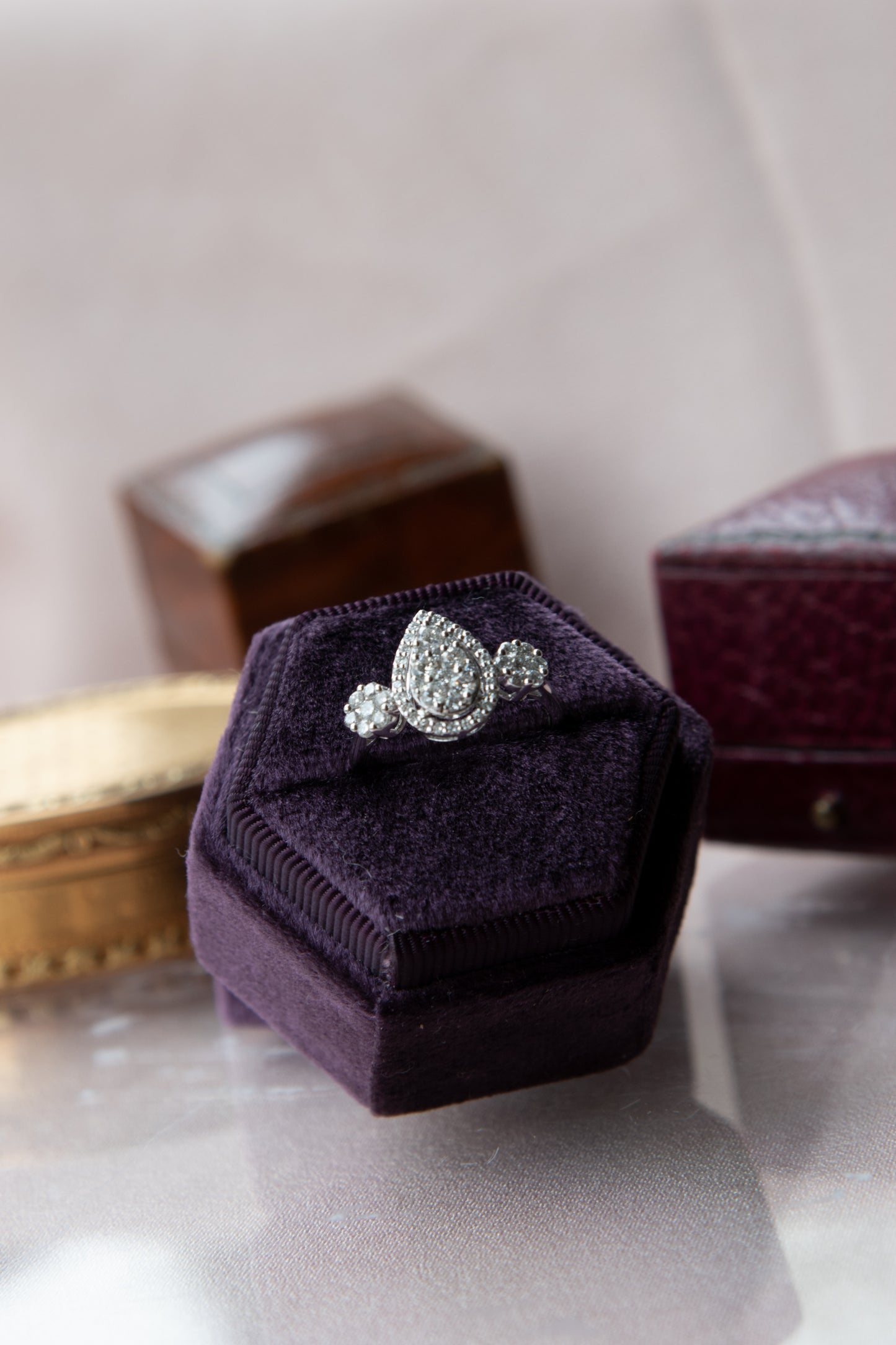 Anillo oro blanco y diamantes