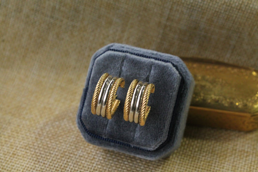 Aros oro bicolor