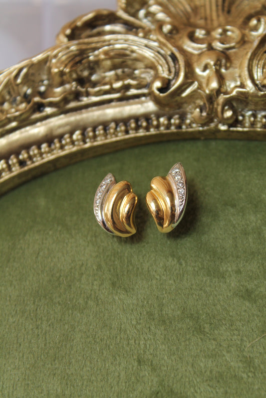 Aros oro amarillo y brillantes