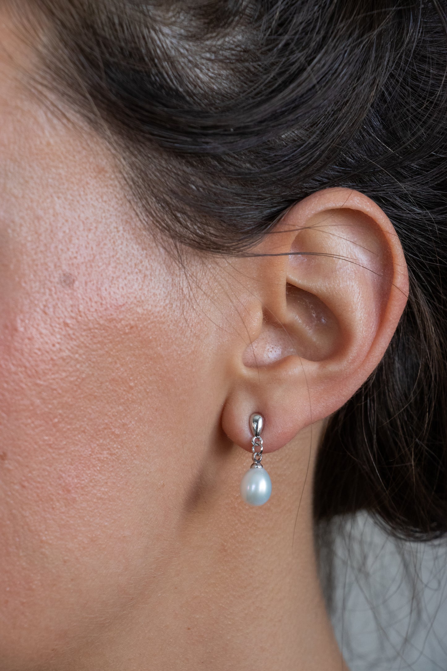 Aros colgantes, plata 925 con perlas gota de agua dulce.
