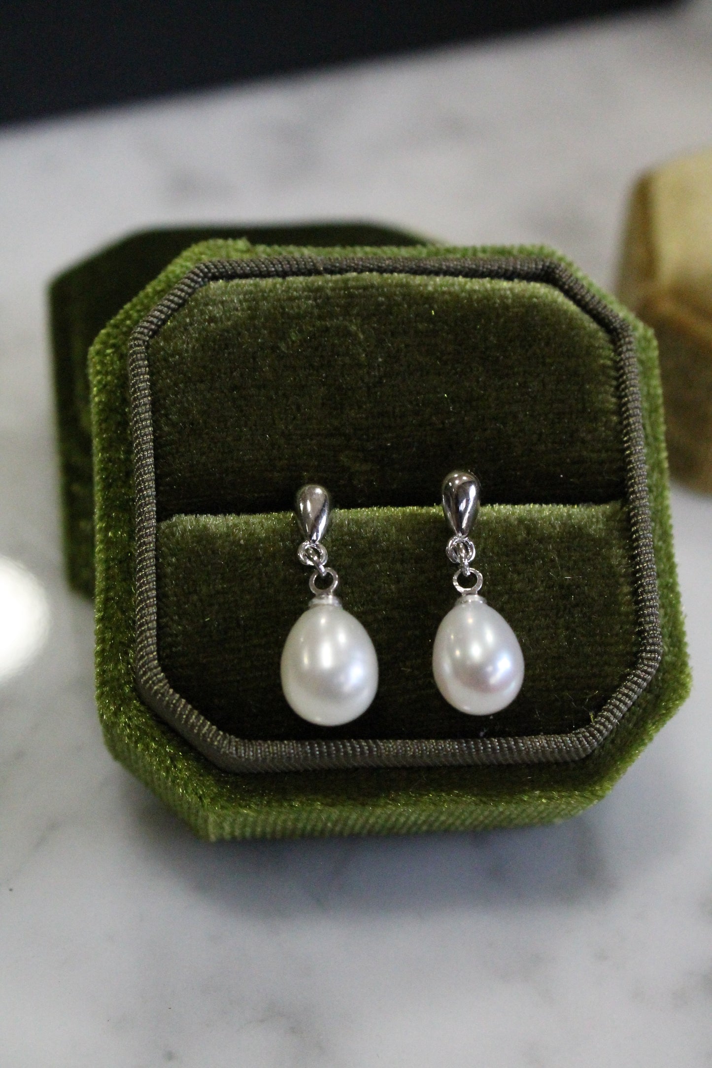Aros colgantes, plata 925 con perlas gota de agua dulce.