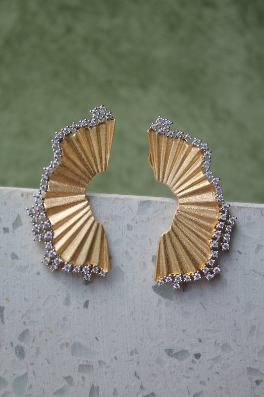 Aros plata 925 enchapados en oro con zirconitas