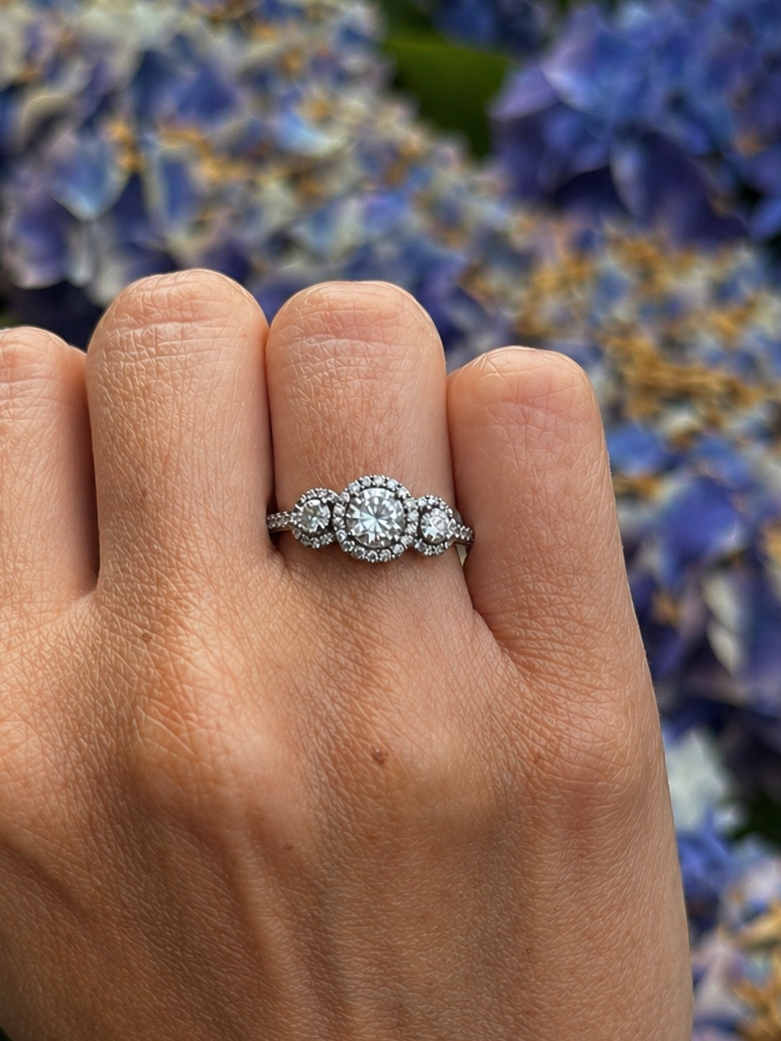 Anillo tricillo a pedido platino y brillantes