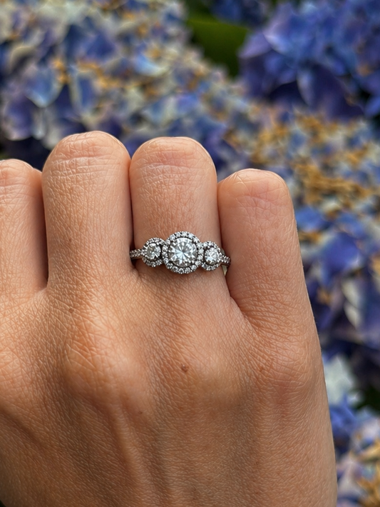 Anillo tricillo a pedido platino y brillantes