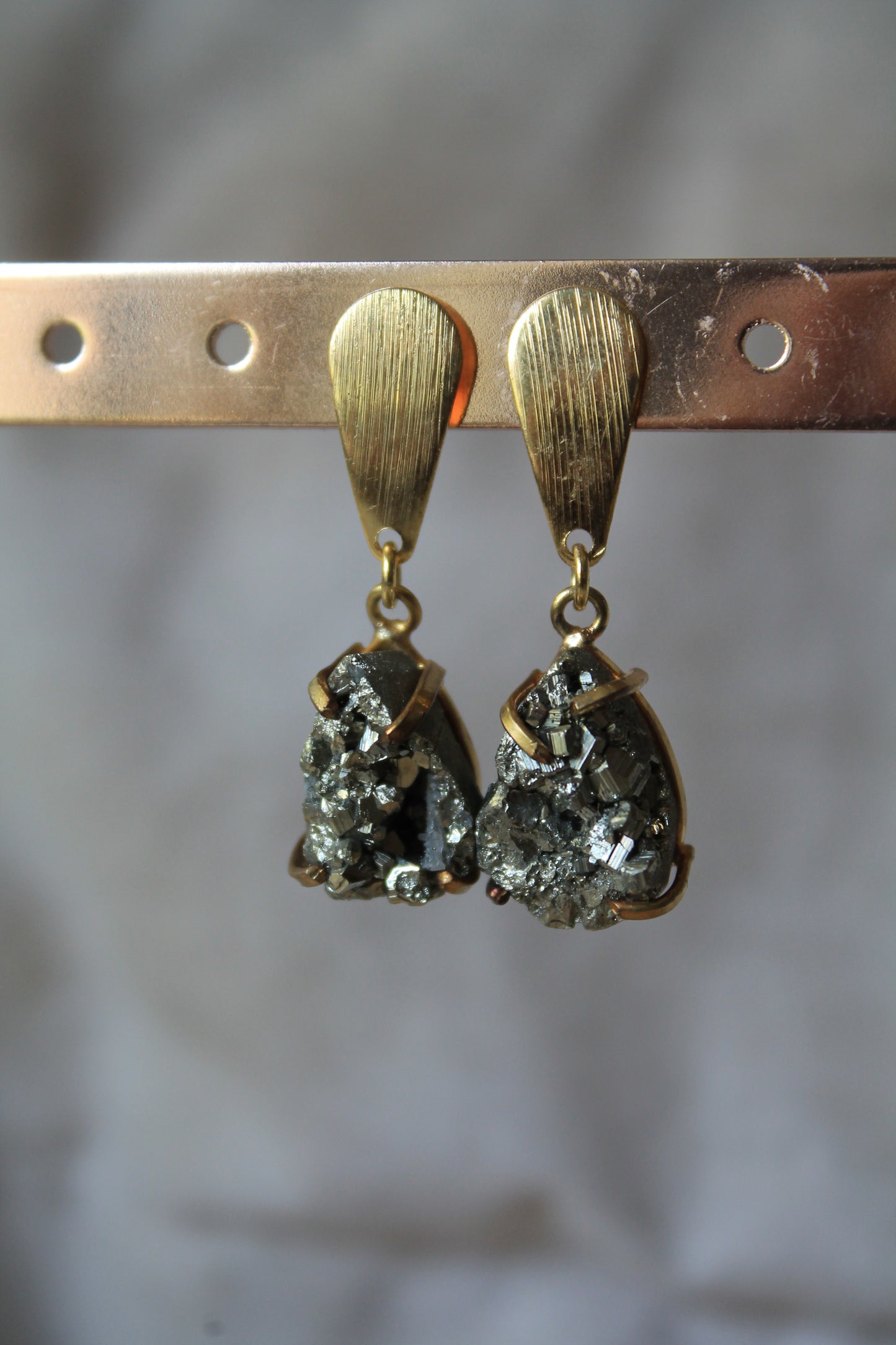 Aros plata 925 enchapados en oro y piritas